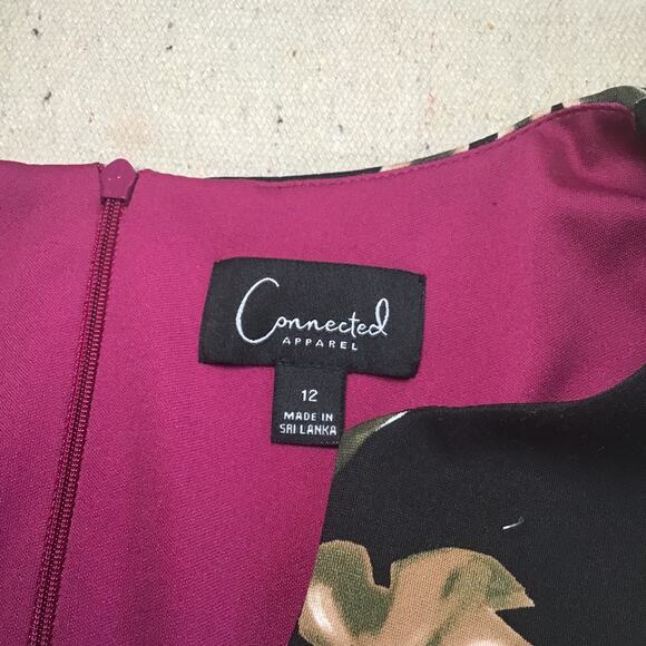 Connected Apparel Women’s  Knee length Floral Sheath Dress  Size 12 EUC - Picture 9 of 10